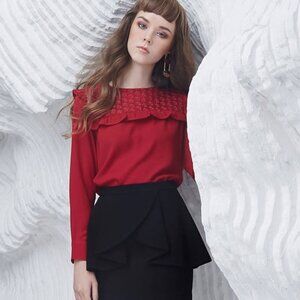 Stilista Red Floral Blouse